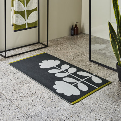 Cut Stem Moss/Charcoal Bath Mat