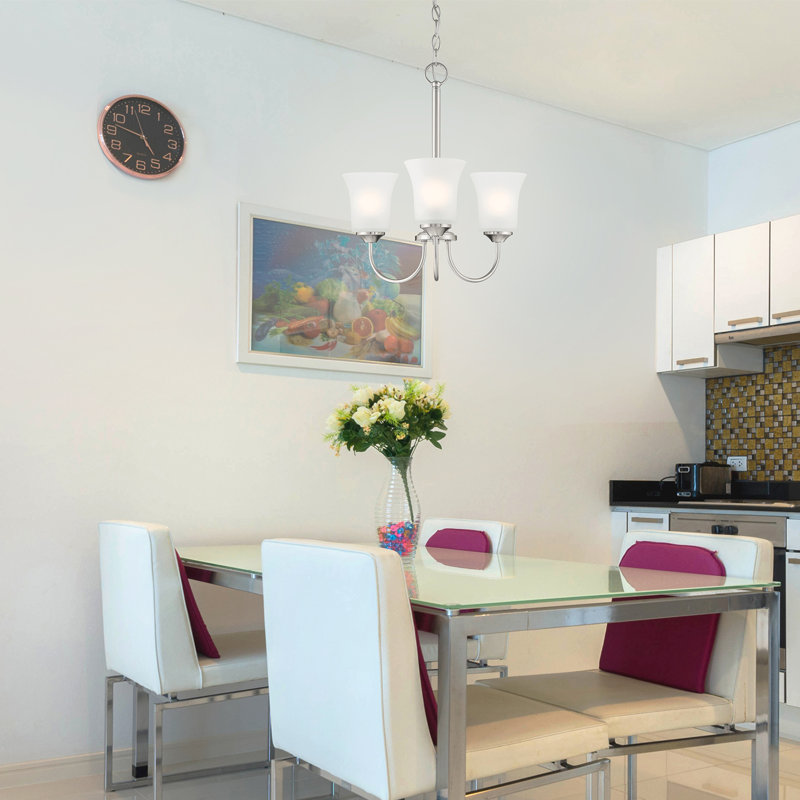 Jaymere 3 - Light Dimmable Classic / Traditional Chandelier, Brushed Nickel