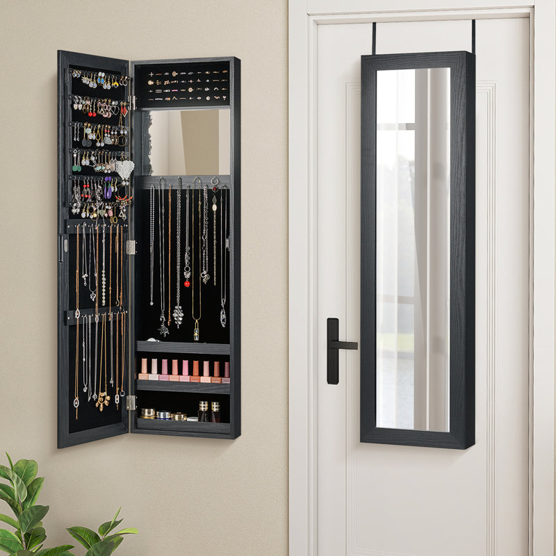 Maura 12.5'' Wide Jewelry Armoire, Black