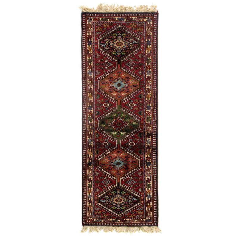 Tapis de couloir oriental en coton / laine 2 pi x 5 pi 5 po Oriental