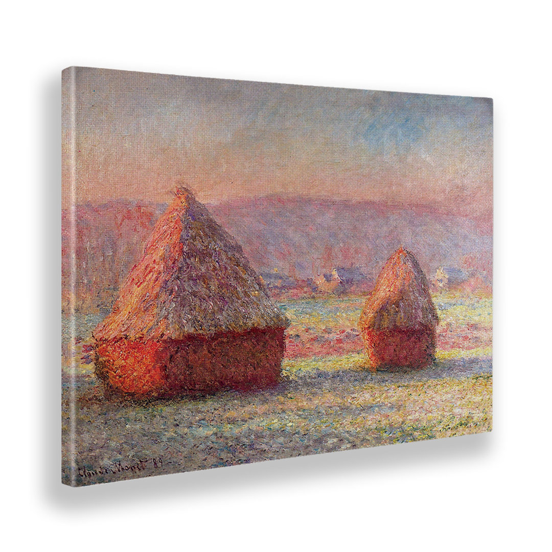 Leinwandbild Weizengarben in der Morgendämmerung von Claude Monet