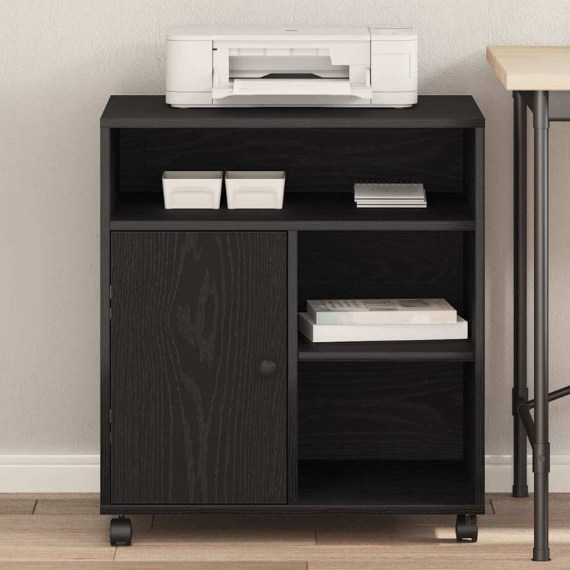 67cm H x 60cm W Printer Stand, Black Oak