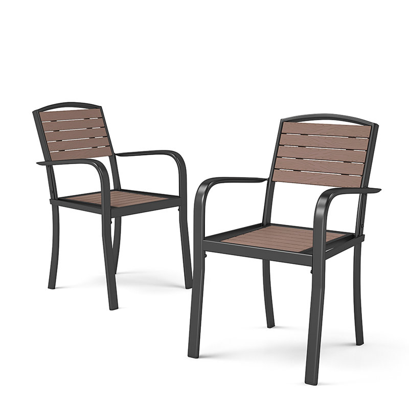 Disassemble plastic wood armchair, Brown/Grey