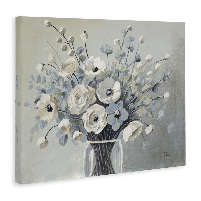Art mural sur toile Mixed Bouquet in Mute Tones, design par Patricia Pinto, H 16 po x l 20 po