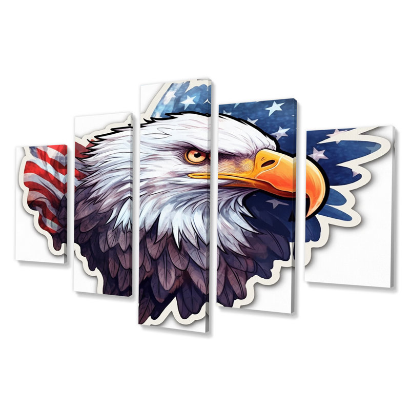 American Bald Eagle - Reproduction d'art sur toile, 5 panneaux