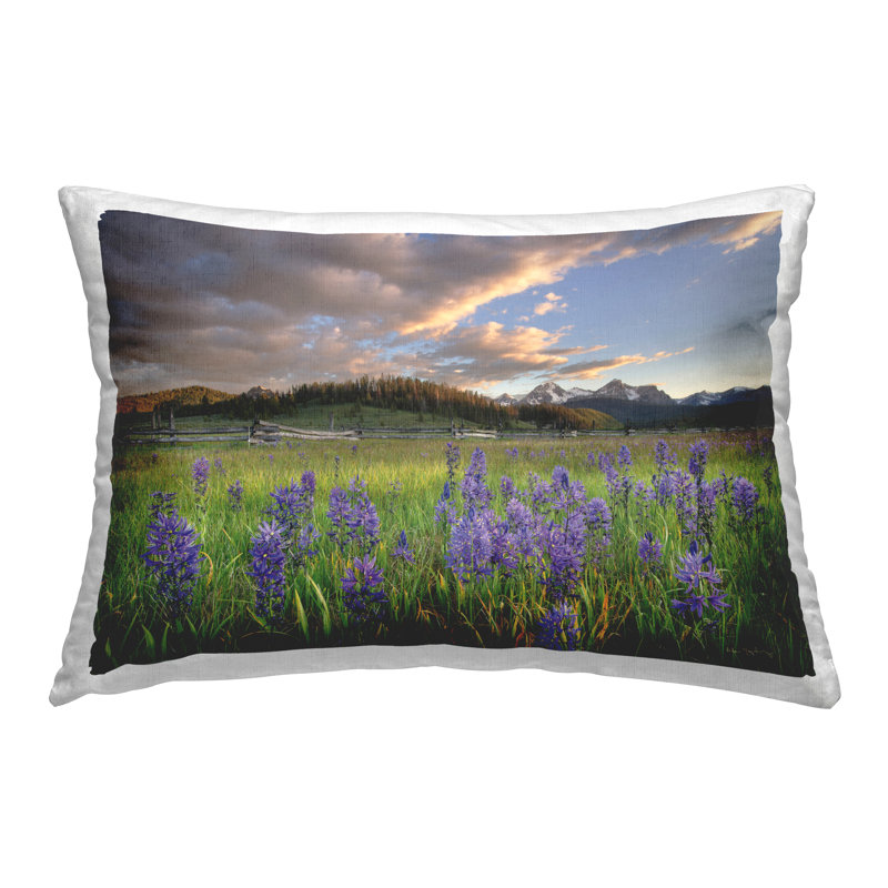 Coussin décoratif lavande Bloom Meadows par Alan Majchrowicz