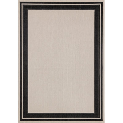 Geometric White Scandinavian Indoor/Outdoor  Area Rug