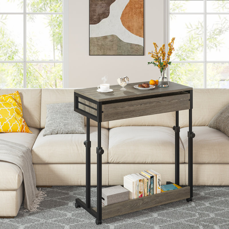 Table d'appoint Zavalla, Gris / noir