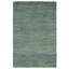 Tapis décoratif en laine bleu denim clair de conception unique 4 pi 11 po x 7 pi 6 po noué à la main New Age
