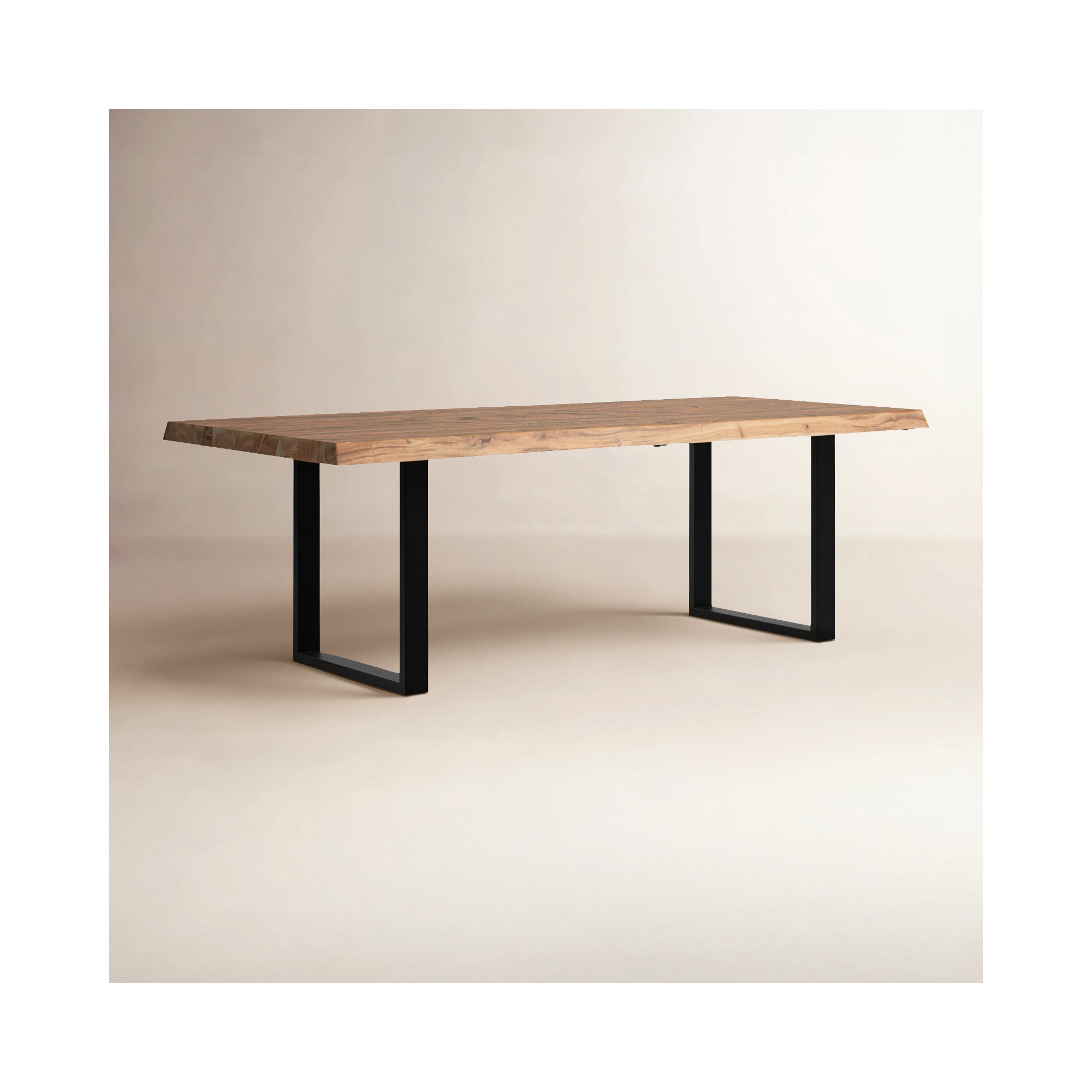 Colin Dining Table, Teak, Black, 29.75"H x 92"L x 40"W