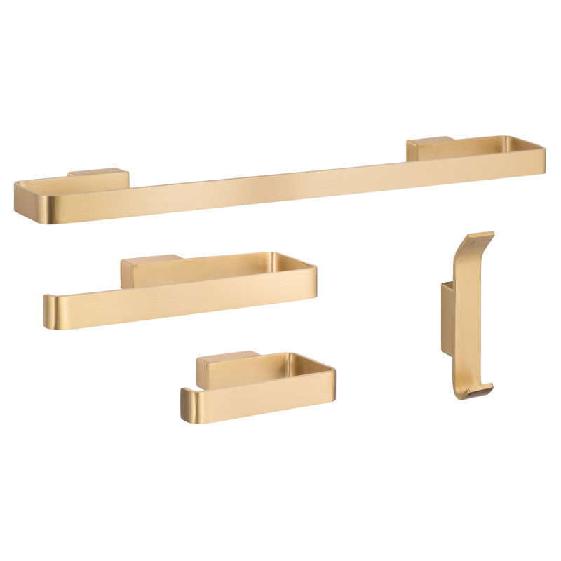 Vaasa Series Bath Set, Satin Brass