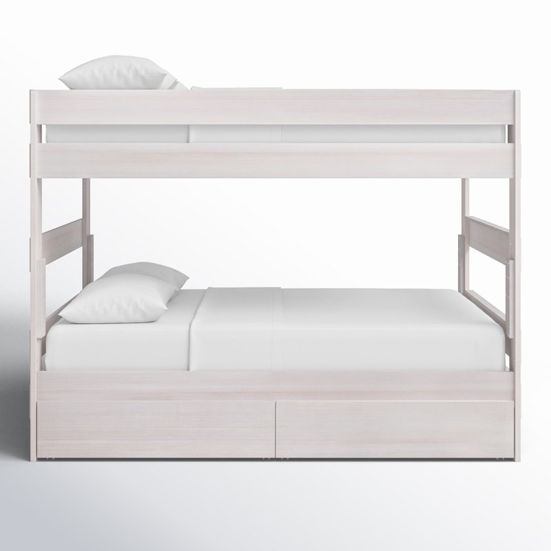 Kulik Kids Queen Over Queen Bunk Bed, White Wash
