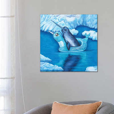 «Narwhal Floating» par Cyndi Dodes - impression d'art graphique