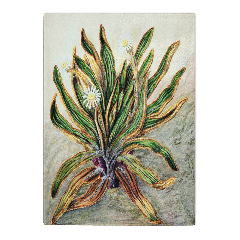 Tempered Glass Mountain Daisies by Sarah Featon Chopping Board, 28.5cm W x 39cm L