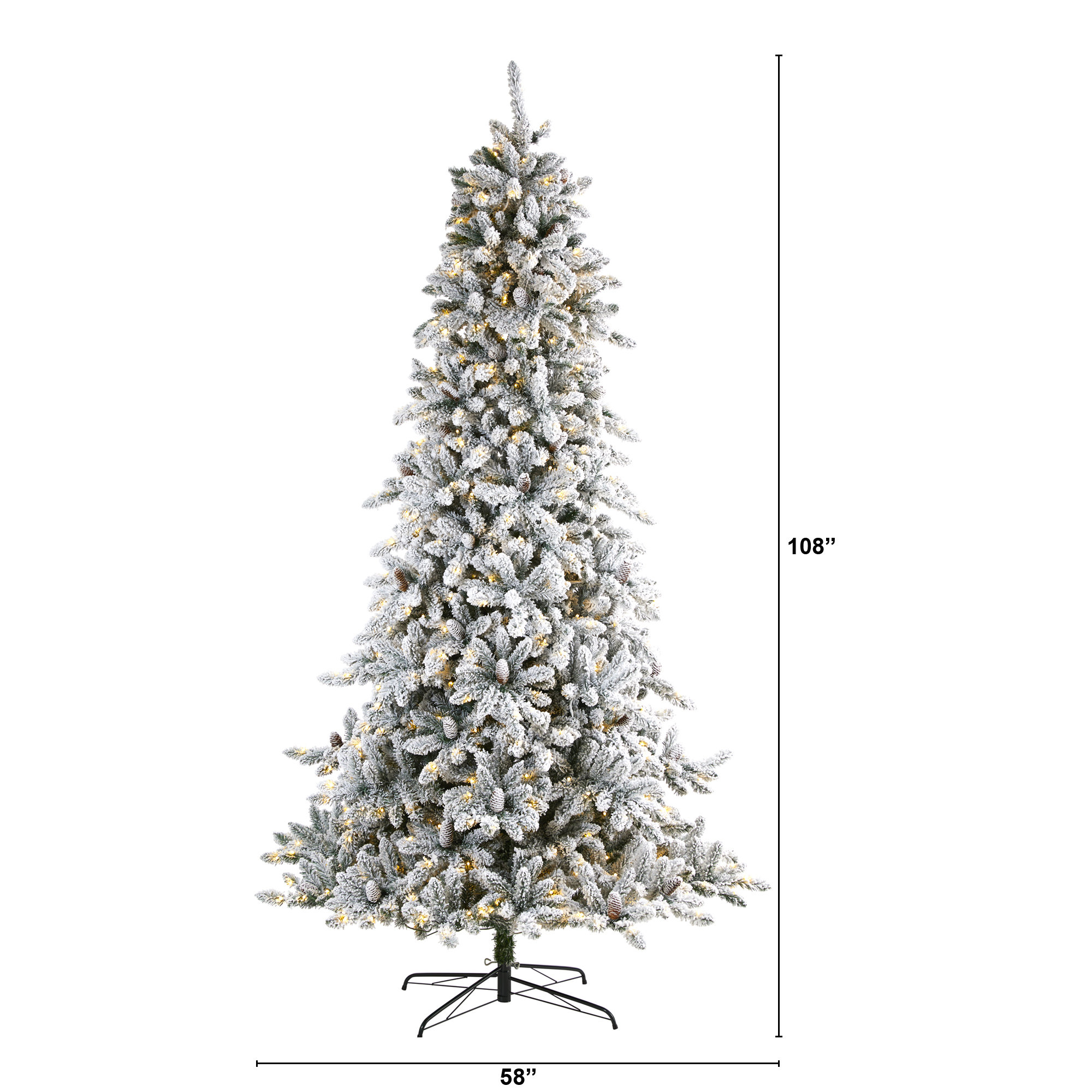 Lighted Artificial Fir Christmas Tree, 9' H