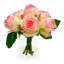 Real Touch Roses Arrangement In Glass Vase-58842512
