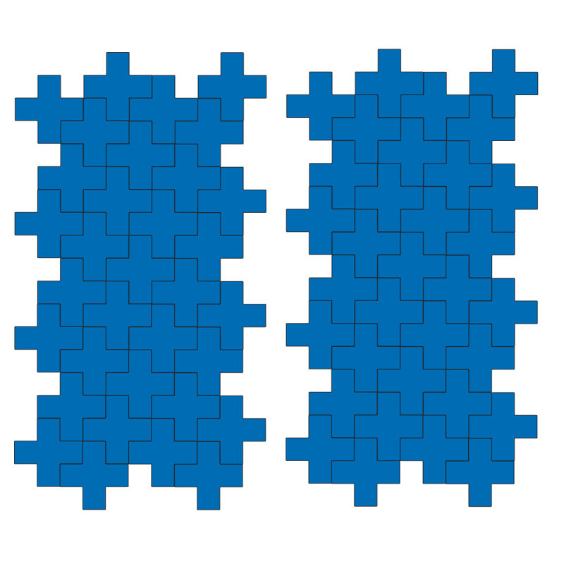 Décalcomanie murale à motifs croisés suisses, Bleu azur, H 3 po x l 3 po x P 0,01 po