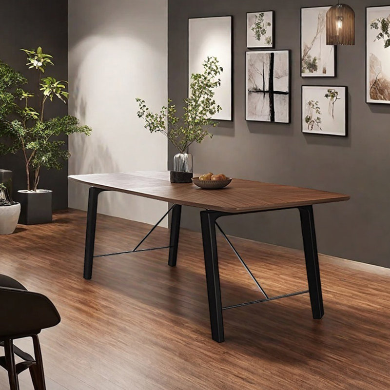 Table de salle à manger en bois fritté avec table en bois massif, H 29,53 po x L 62,99 po x l 31,5 po