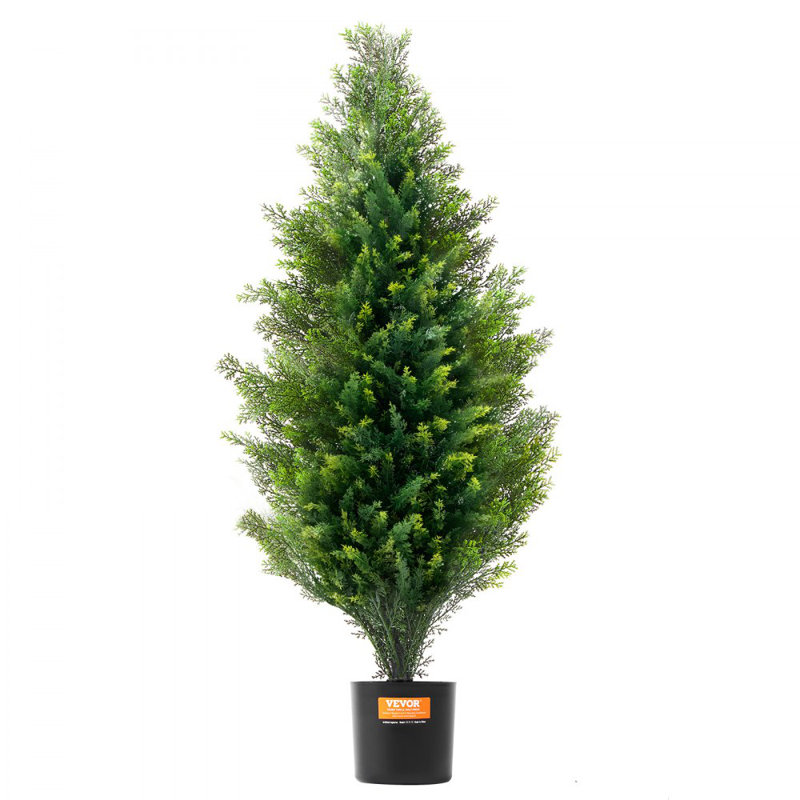 2 Pack 3' Artificial Cedar Topiary Tree Faux Plant UV Decor In/Outdoor