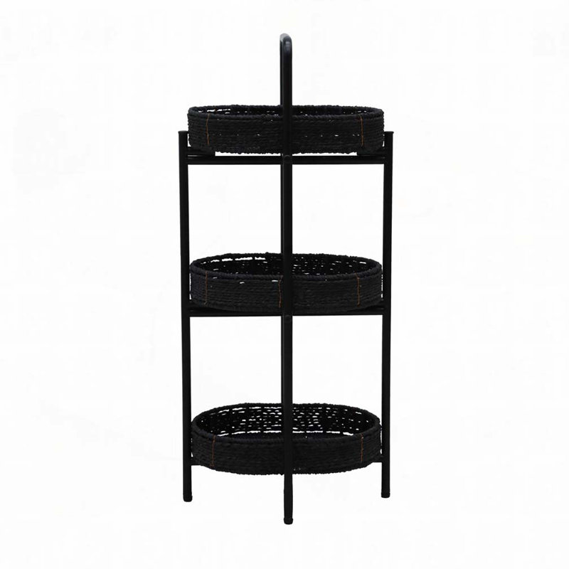 3-Tier Oval Organizer Portable Storage Shelf, Black