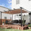 Pergola de patio 10 'x 13' avec housse ajustable - abri de jardin pour la véranda, réunion extérieure, gris anthracite