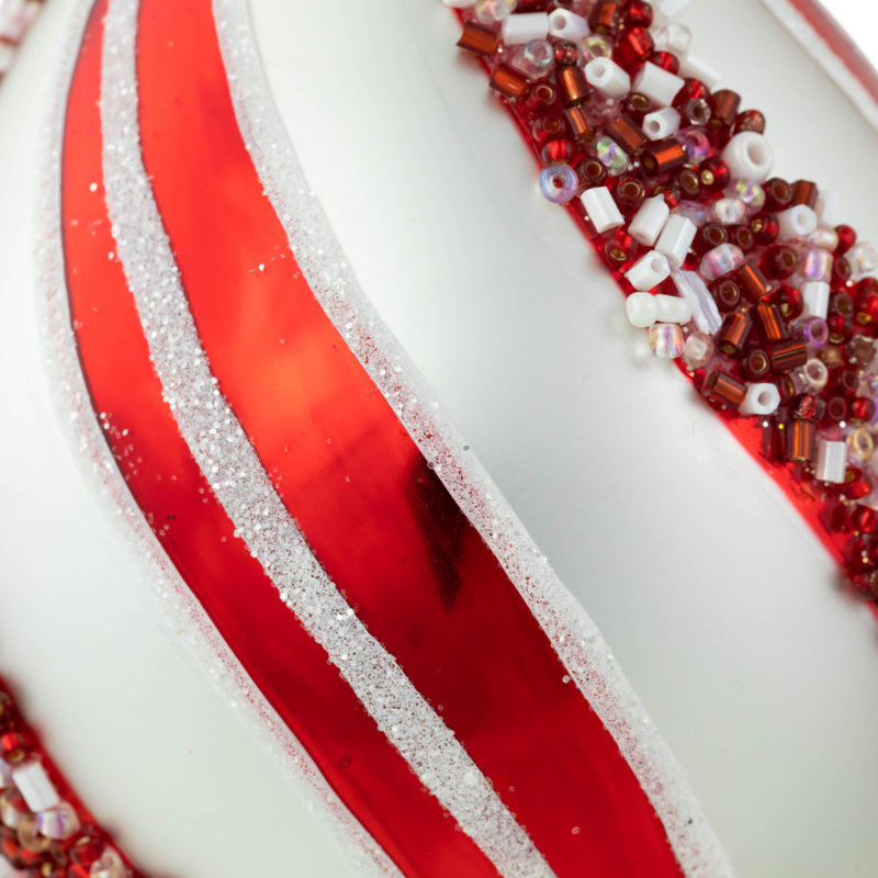 5.5'' Striped Glass Finial Ornament