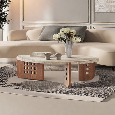 Modern Minimalist Egg-Shaped Coffee Table