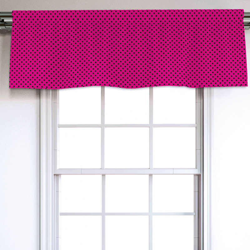 Sateen Polka Dots Ruffled Window Valance