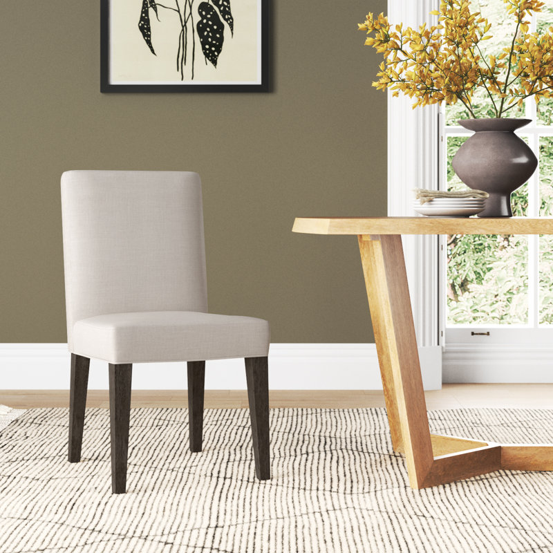 Meria Upholstered Parsons Chair in Beige