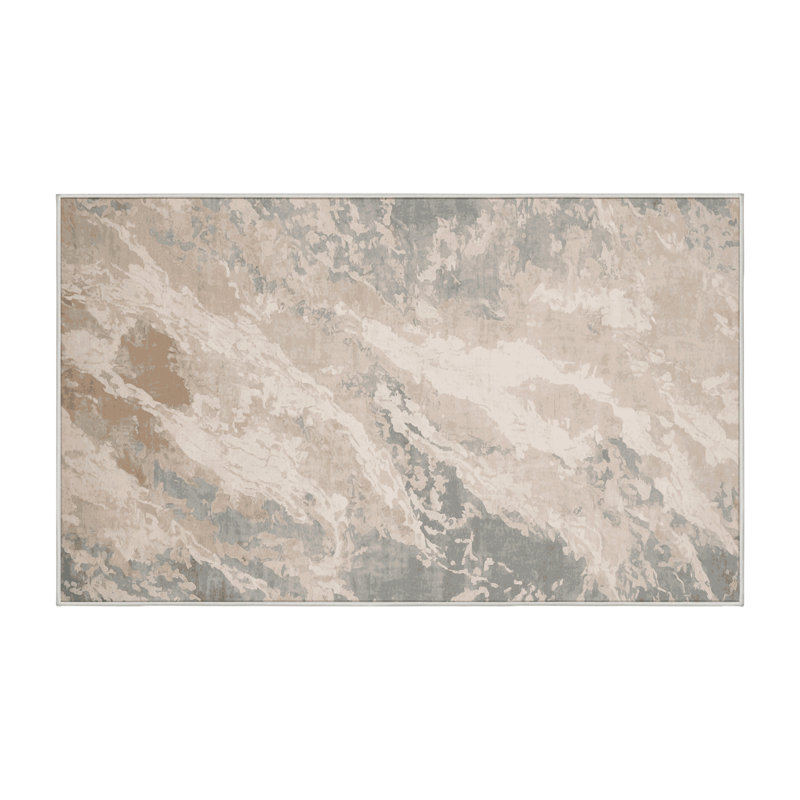 Tapis beige lavable à la machine, Rectangle 2 pi x 3 pi