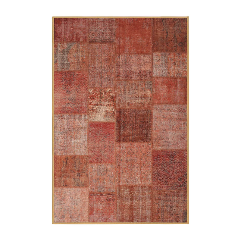 Tapis brun à motif géométrique, Rectangle 5 pi x 8 pi