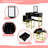 Compact Vanity Table with 4 Drawers, Makeup Vanity Set-417815072