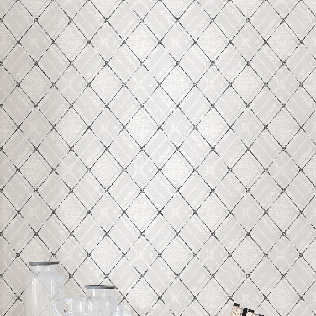 Chilton Modern Geometric Wallpaper, Gray