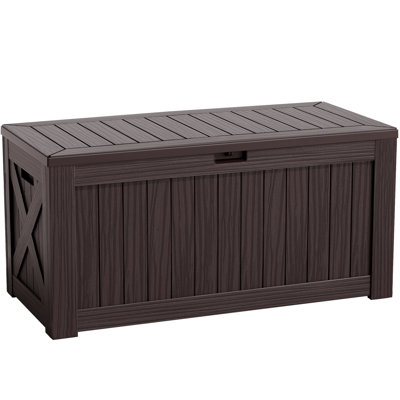 Boîte de rangement de terrasse intérieure verrouillable 120 gallons
