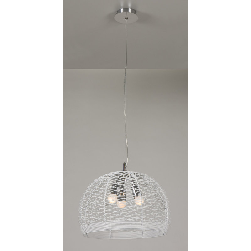 Frank 3 - Light Dome Pendant, White, 43cm