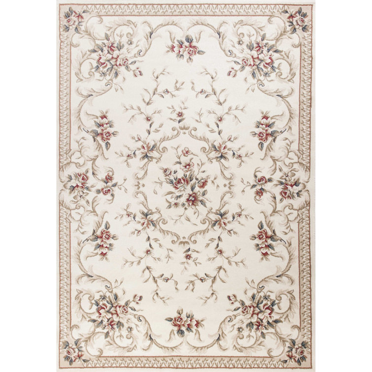 Theresa Oriental Ivory/Red Area Rug Charlton Home Rug Size: Rectangle 3'3 x 5'3