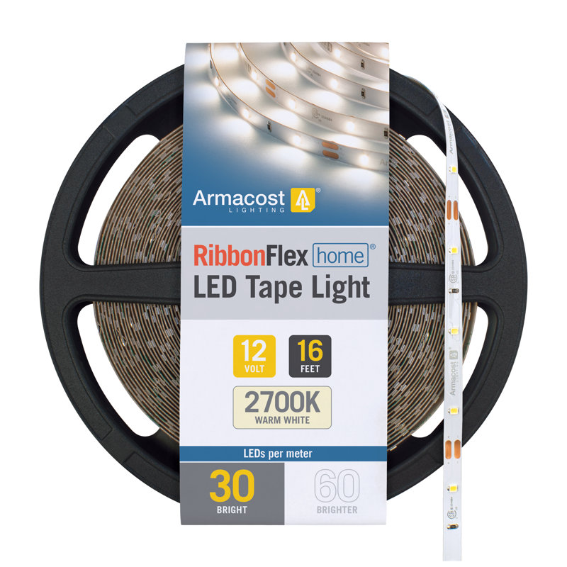RibbonFlex Home, 12 V, 2 700 K, 30 DEL / M, IP20, bande de lumière sous l'armoire 5 M