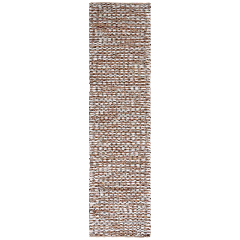 Tapis beige en cuir tissé à la main Gerek, Tapis de couloir 2 pi 3 po x 9 pi