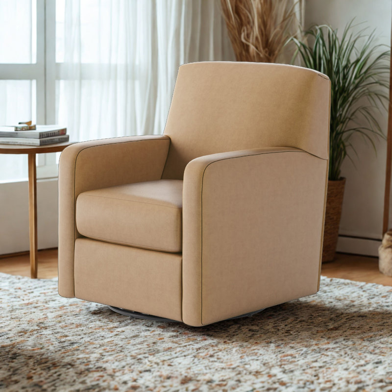 Fauteuil oscillant pivotant Balina Bindi, H 38 po x l 35 po x P 29 po, Caramel de Milan