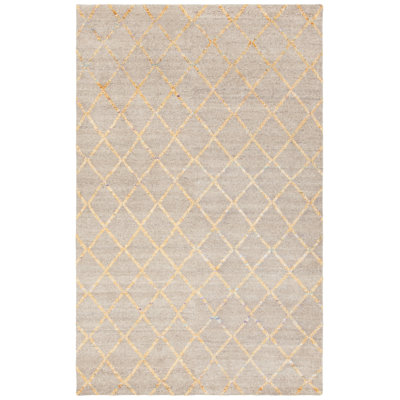 Tapis beige/doré noué la à la main Yoshioka