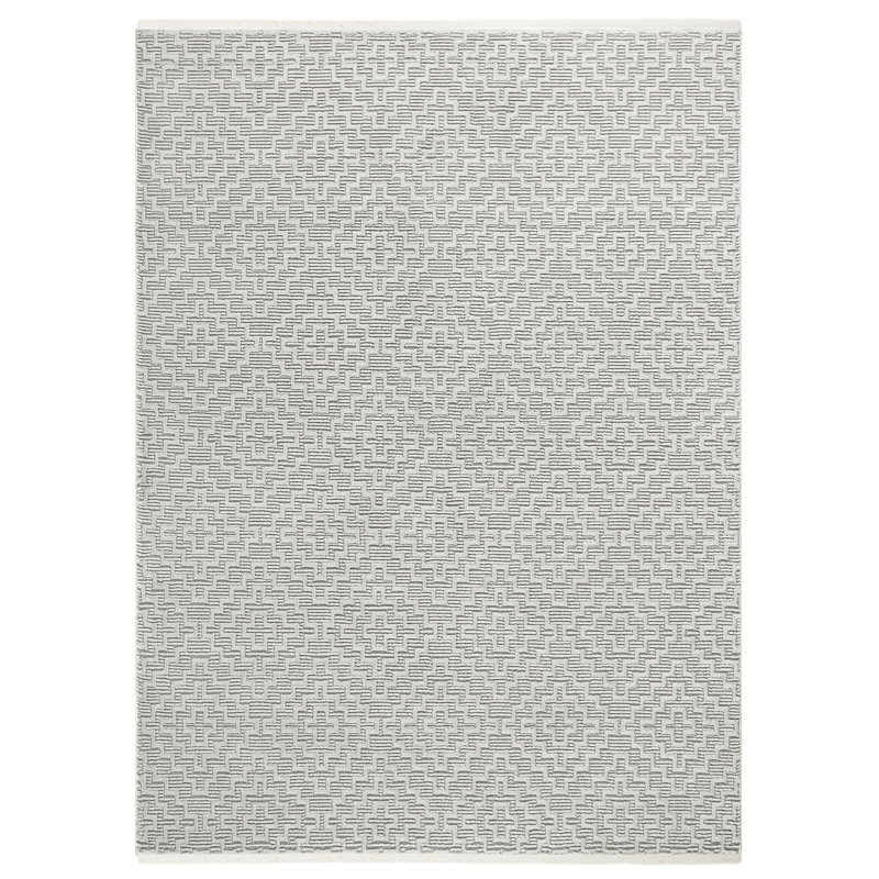 TOWN & COUNTRY LUXE Tretta Modern Geo Area Rug with Plush High-Low Texture, Gray, Rectangle 5'2" x 7'2"