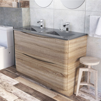 Stanhope 1200mm Double Bathroom Vanity with Integrated Glass Basin