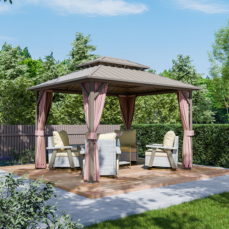 12 pi. L 10 pi. D Pavillon de jardin en aluminium