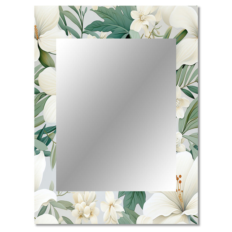«Hagert Minimalist Flora Tropical Pattern», miroir tropical, 40 po x 30 po