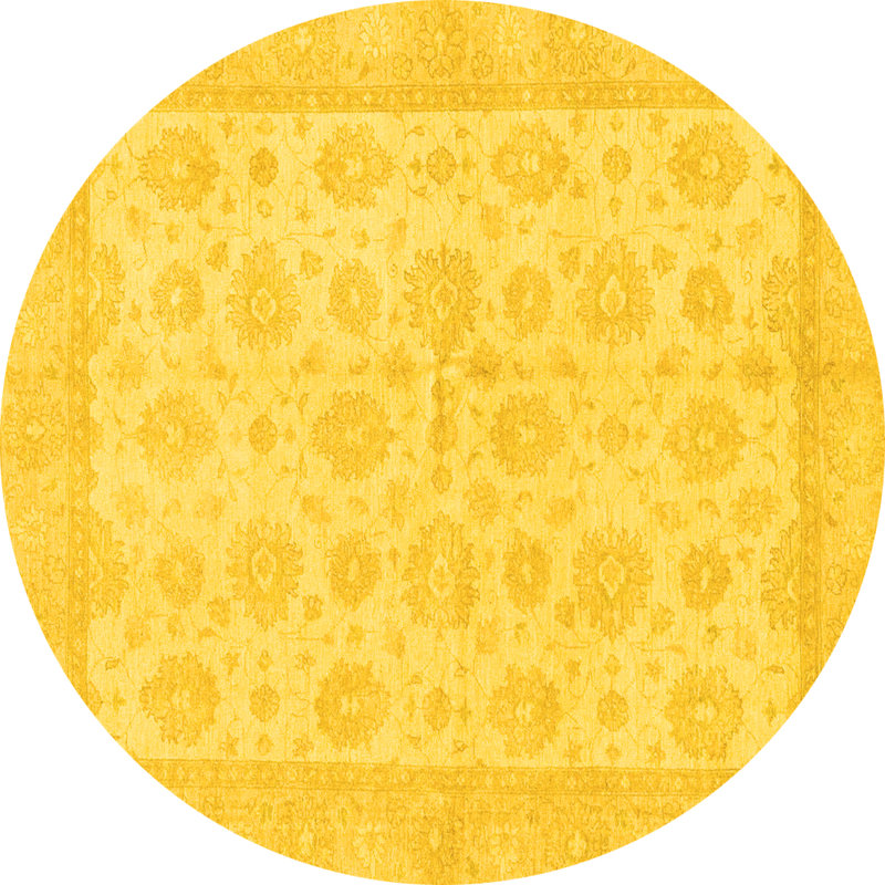 Tapis oriental en laine / polyester tissé à la machine Aimani, Rond 8 pi