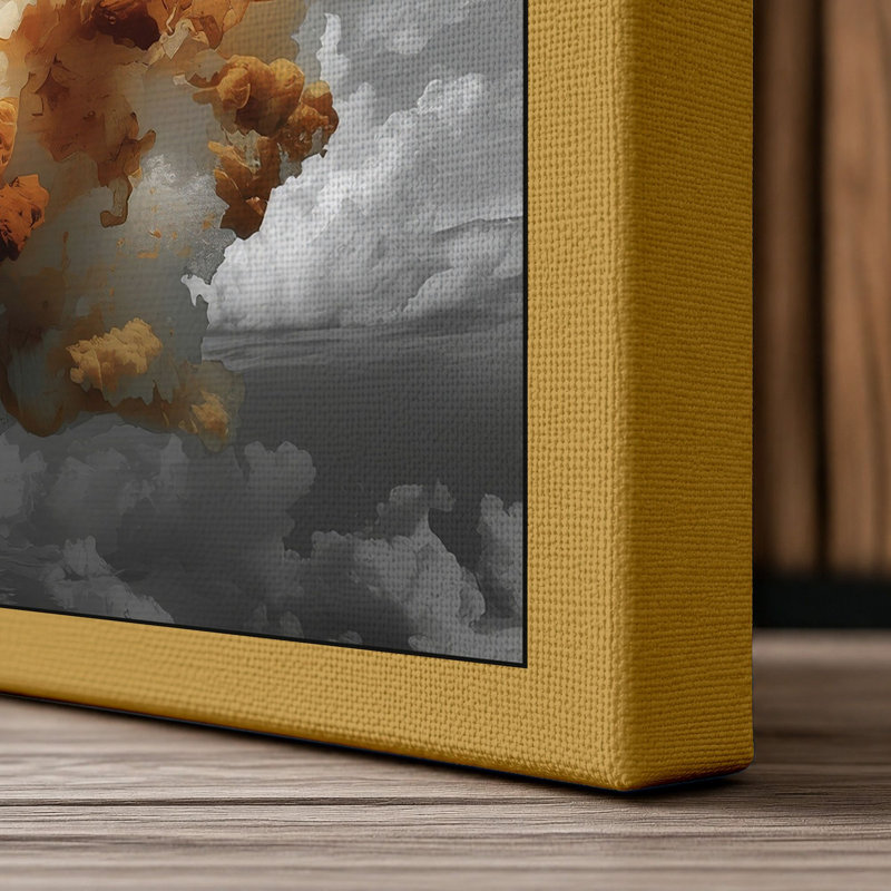 Catastrophic Blast Modern - Wrapped Canvas, 36x24 - 91.4 x 61.0 cm, Ochre Border