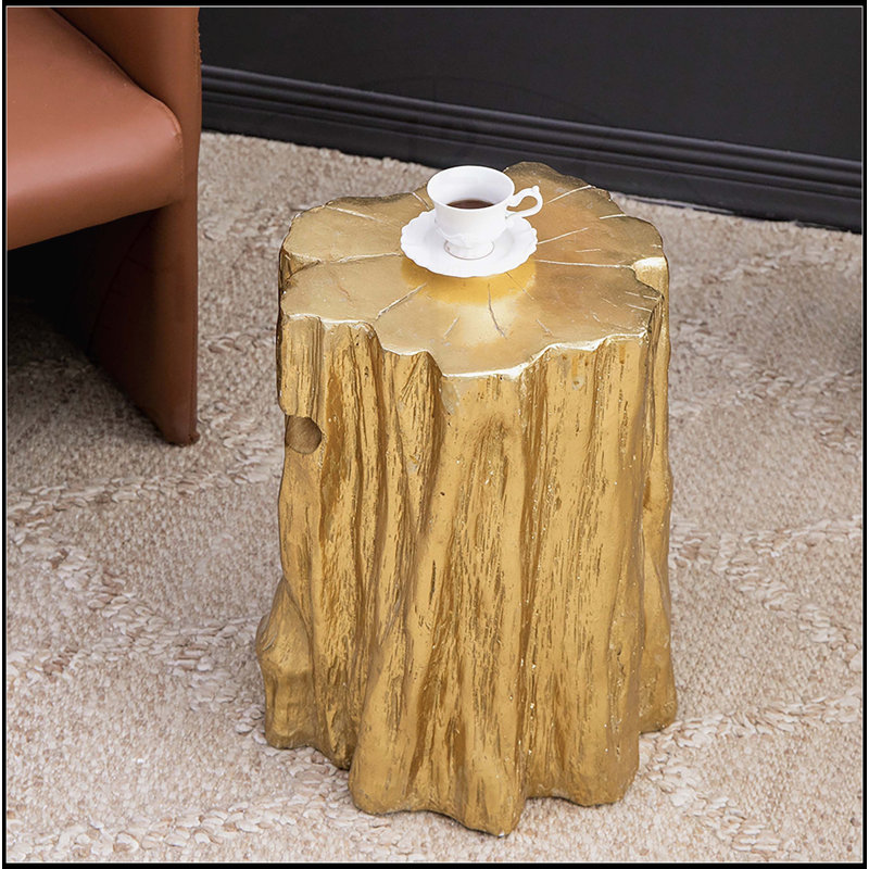 Exquisite Golden Tree Trunk Stool, a Stunning and Versatile Accent Piece for Any Room