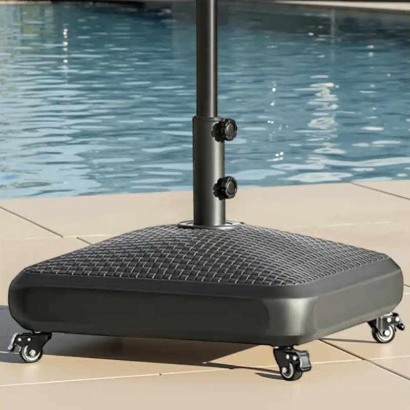 130 lb Base de parasol mobile robuste et noire