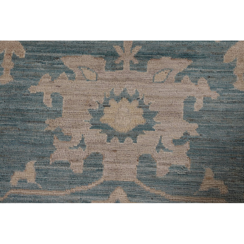 Tapis turc bleu sarcelle Oushak 8 x 11
