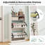 Armoire de rangement pour chaussures avec 2 tiroirs rabattables, tablettes réglables amovibles pour le vestibule